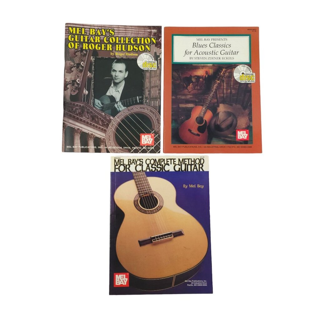 Mel Bay Guitar Roger Hudson Blues Classics Complete Method Acoustic Lessons Lot